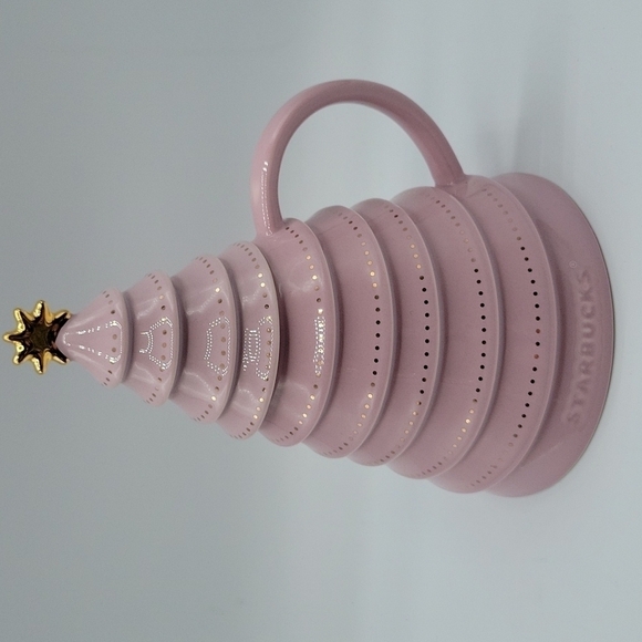 Starbucks Christmas tree Ceramic Mug pink 12 oz - Picture 7 of 7